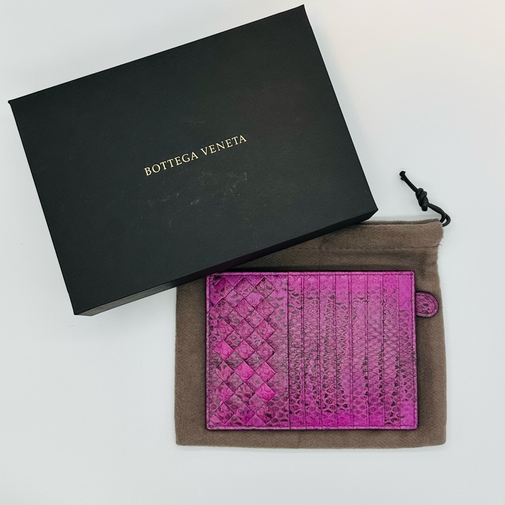 Bottega Veneta Ayers Snakeskin Card Case